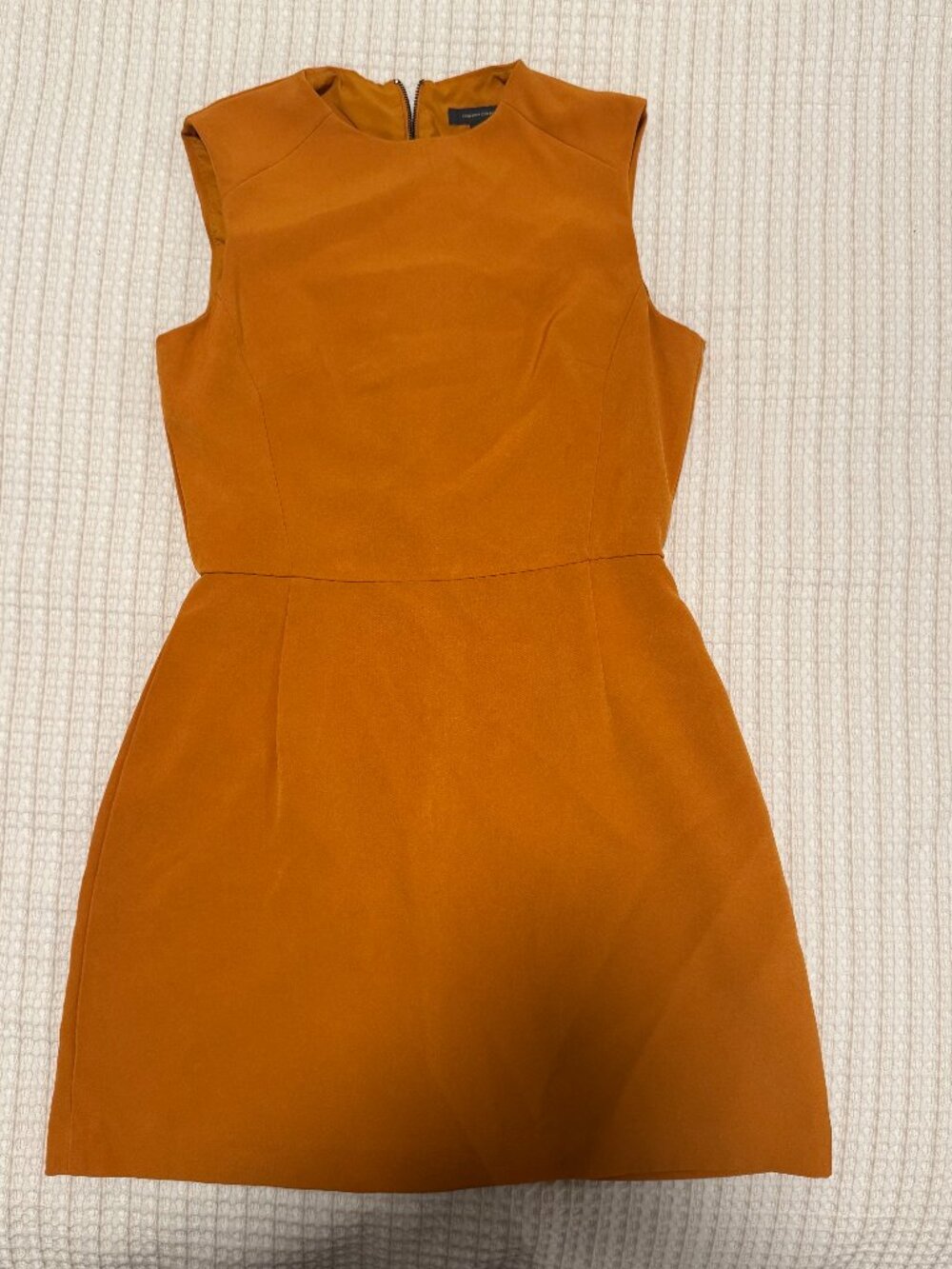 French Connection Mustard Ochre Sleeveless Mock Neck Dress Size 6
